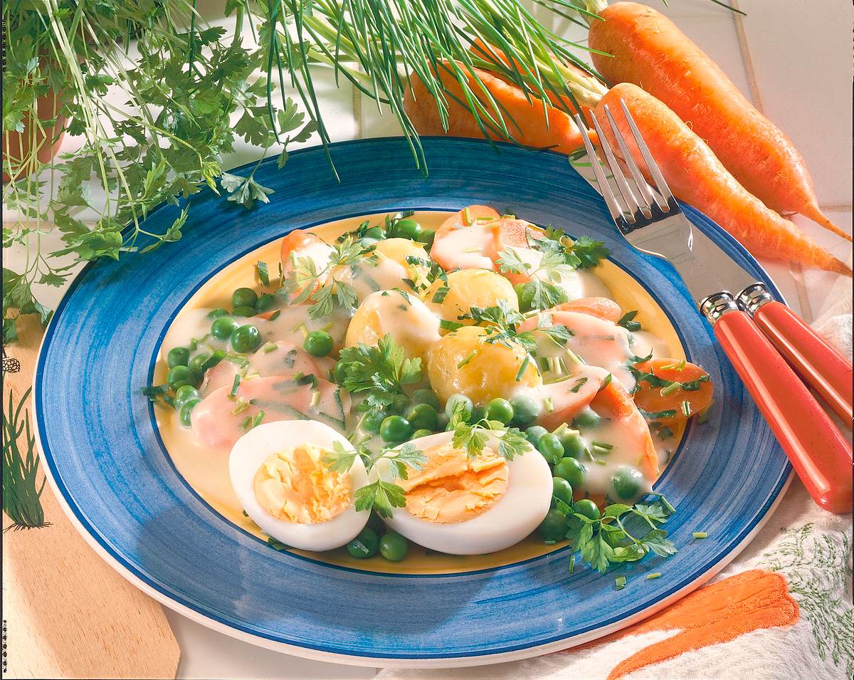 Möhren-Erbsen-Ragout Rezept