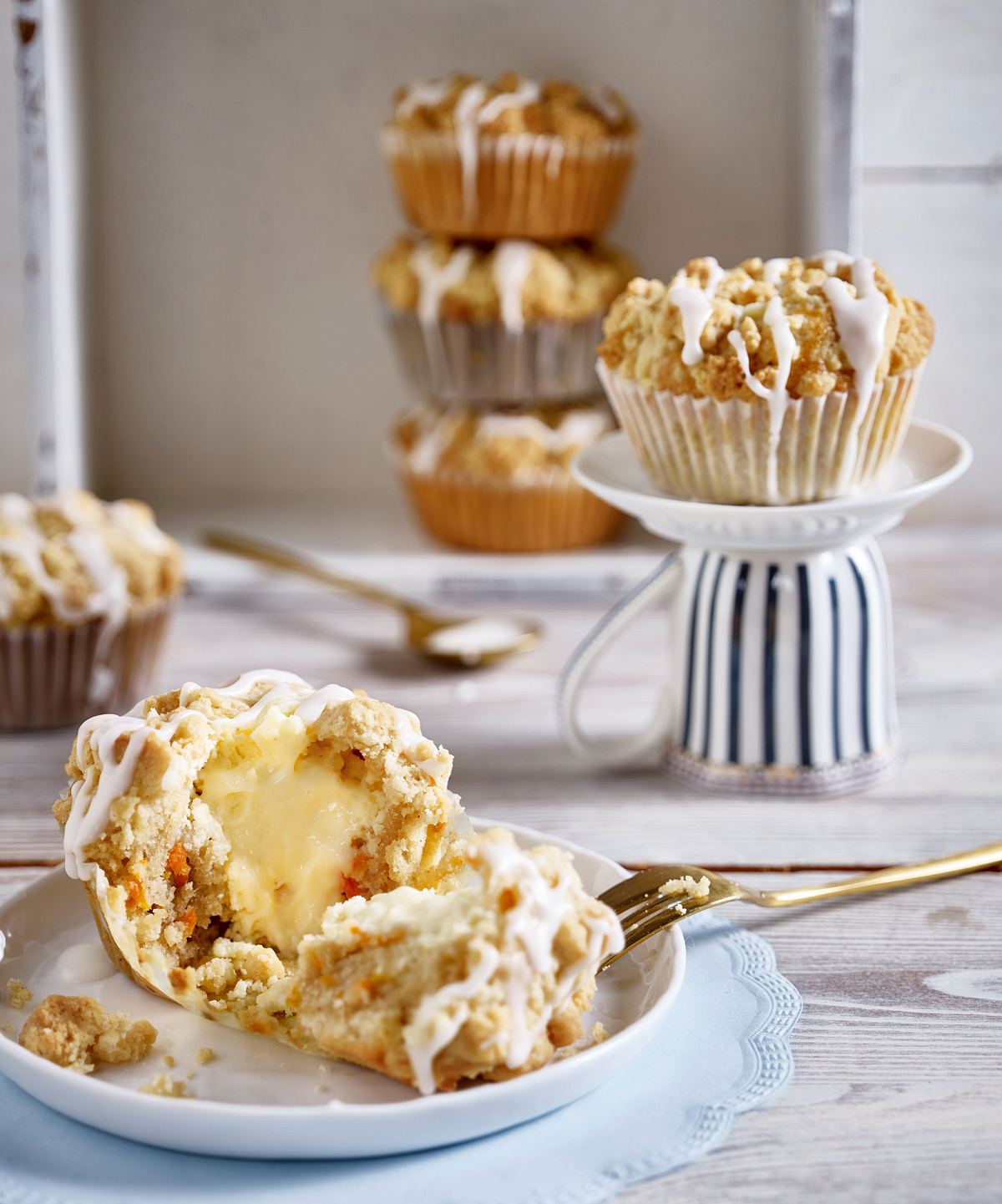 Möhren-Muffins mit Käsekuchen-Füllung Rezept