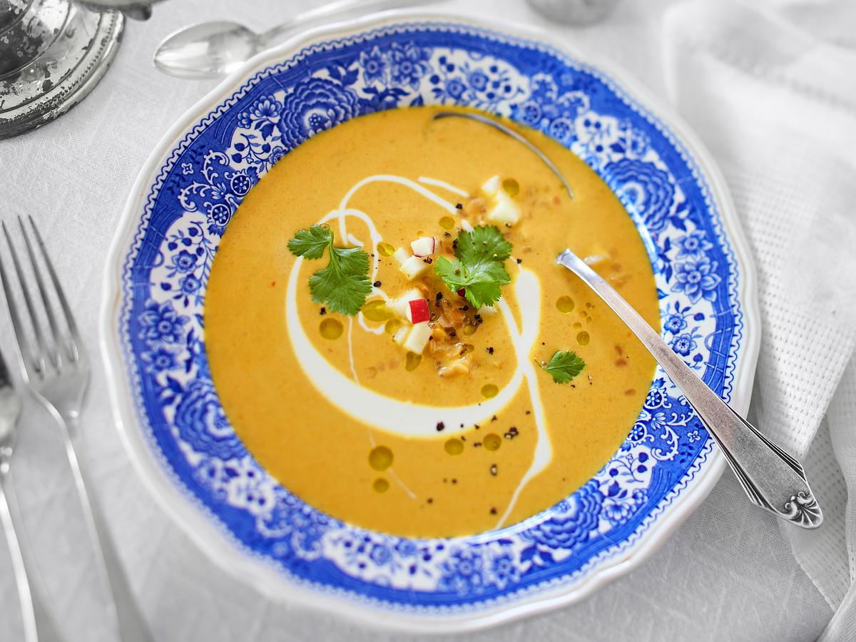 Mulligatawny-Cremesuppe mit Äpfeln Rezept