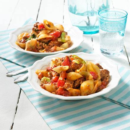 Muschelnudeln mit Hacksoße Rezept Muschelnudeln mit Hacksoße Rezept