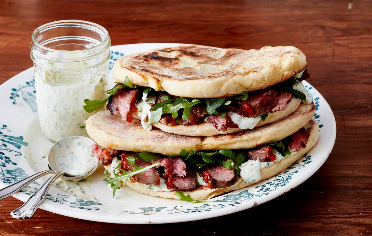 Naan-Brot-Sandwich Rezept