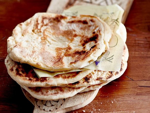 Naan-Brot mit Backpulver Rezept