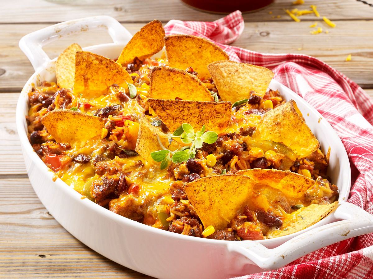 Nacho-Auflauf-Rezepte: Nacho-Auflauf mit Hackfleisch Rezept