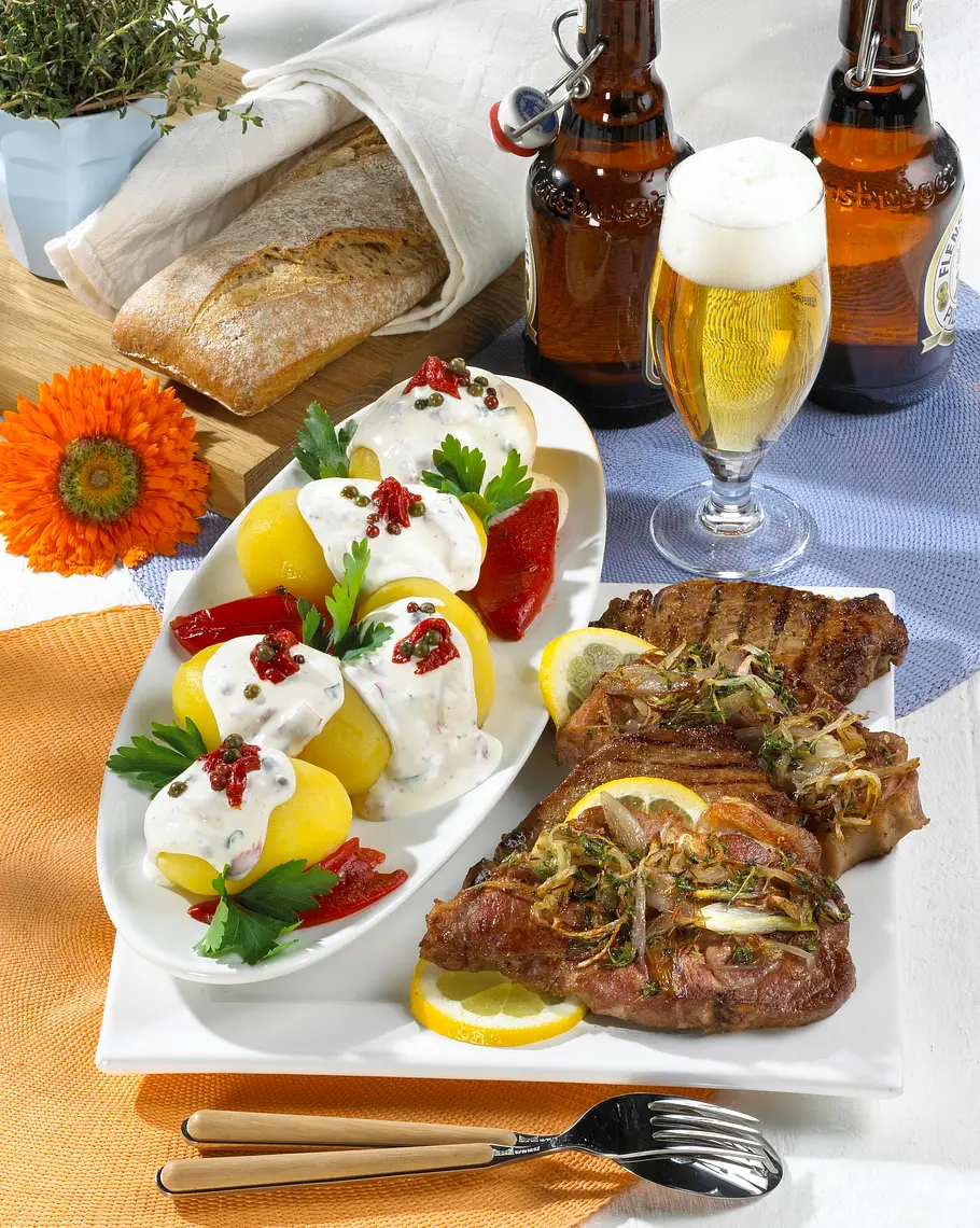 Nackensteaks mit zwei Marinaden Rezept Nackensteaks mit zwei Marinaden Rezept