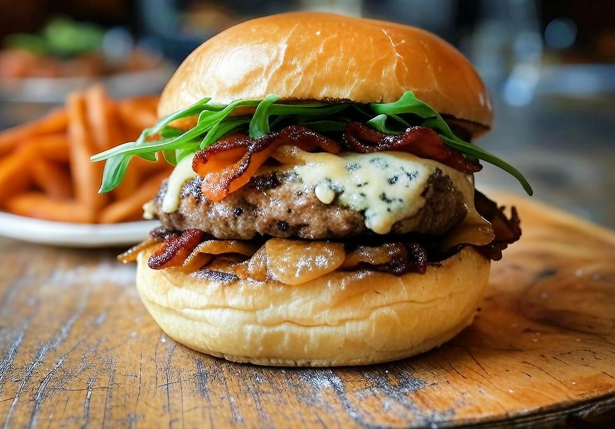 Blauschimmelkäse-Gourmet-Burger Rezept Blauschimmelkäse-Gourmet-Burger Rezept
