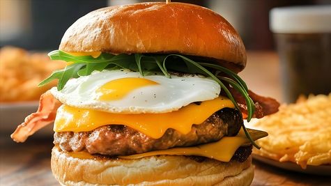 Frühstücks-Burger mit Rindfleisch, Bacon & Spiegelei Rezept - Foto: NAPOLEON