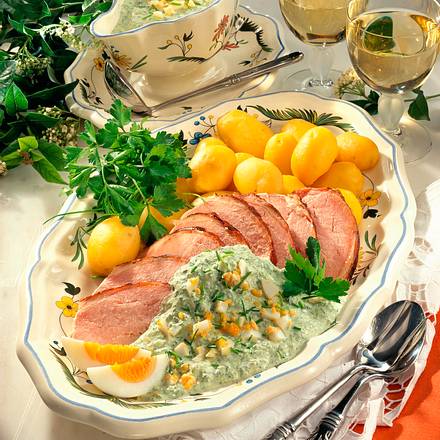 Neue Kartoffeln mit Kasseler und grüner Soße Rezept Neue Kartoffeln mit Kasseler und grüner Soße Rezept
