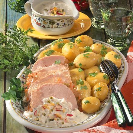 Neue Kartoffeln, Remoulade & Sülze Rezept Neue Kartoffeln, Remoulade & Sülze Rezept