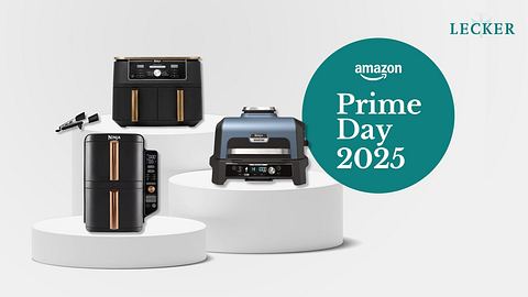 Drei Ninja Geräte, die am Amazon Prime Day reduziert sind auf weißen Podesten - Foto: Collage LECKER.de