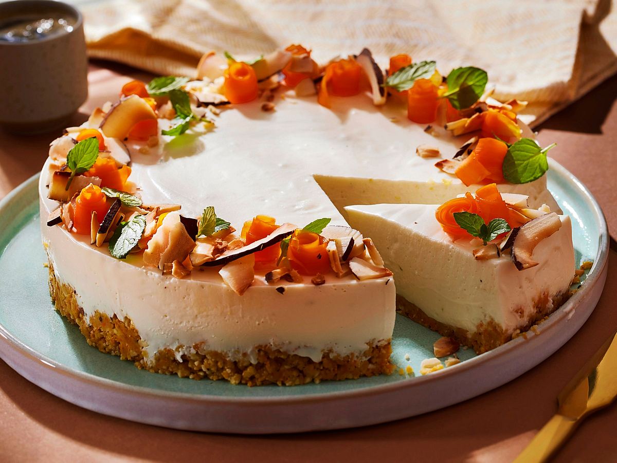 No-bake-carrot-kokos-cheesecake Rezept