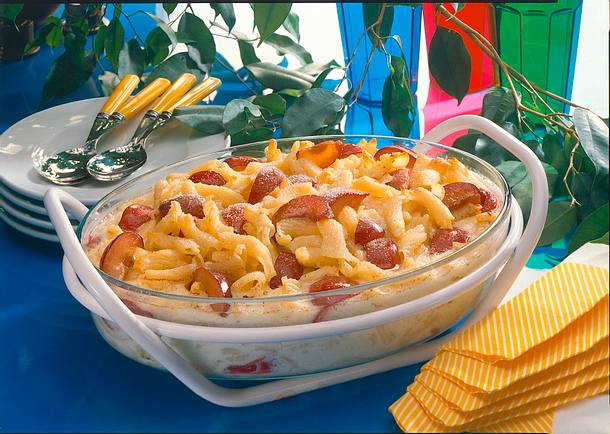 Nudel-Auflauf mit Pflaumen Rezept Nudel-Auflauf mit Pflaumen Rezept