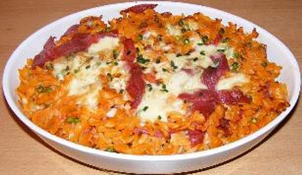 Nudel-Erbsen-Schinken-Gratin Rezept Nudel-Erbsen-Schinken-Gratin Rezept