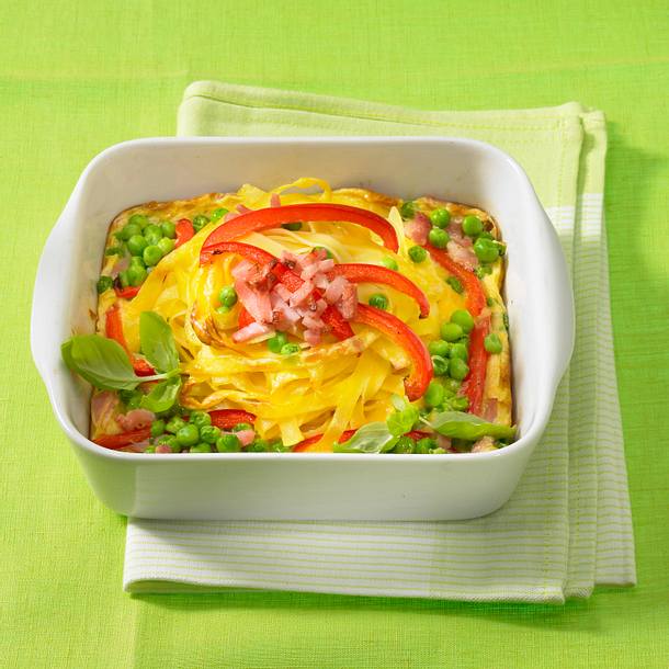 Nudel-Schinken-Auflauf (für 2 Personen) Rezept