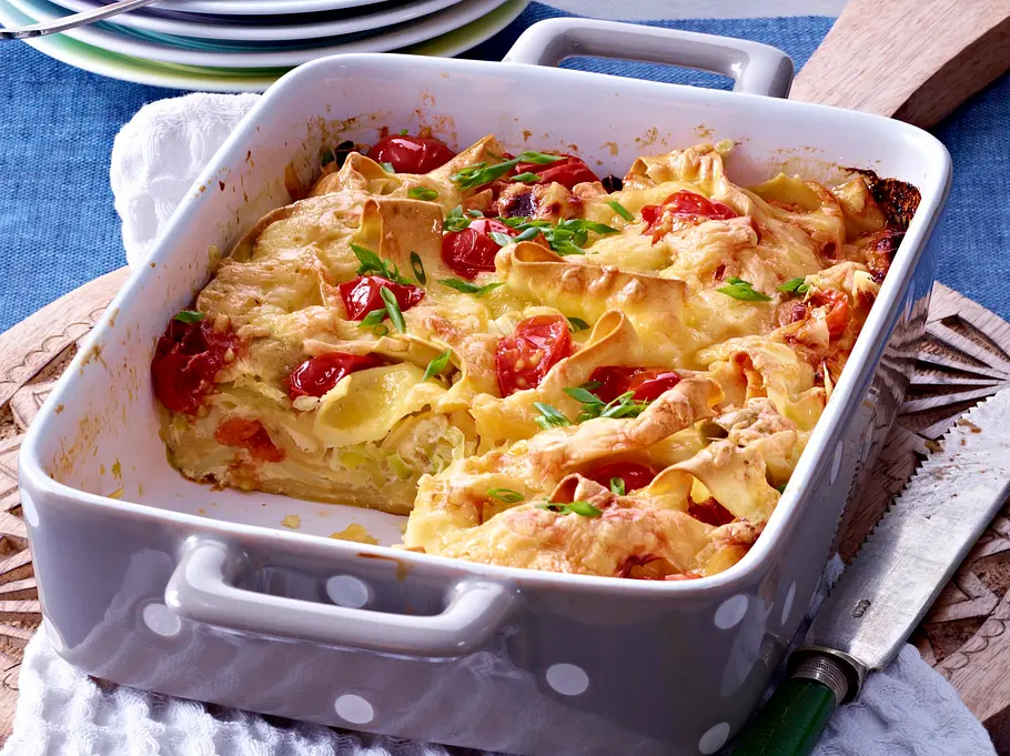 Nudelauflauf mit Mozzarella und Tomaten Rezept