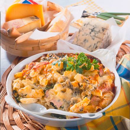 Nudelauflauf mit Vier-Käsesoße Rezept Nudelauflauf mit Vier-Käsesoße Rezept