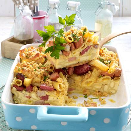 Nudelauflauf mit Wurst satt Rezept Nudelauflauf mit Wurst satt Rezept