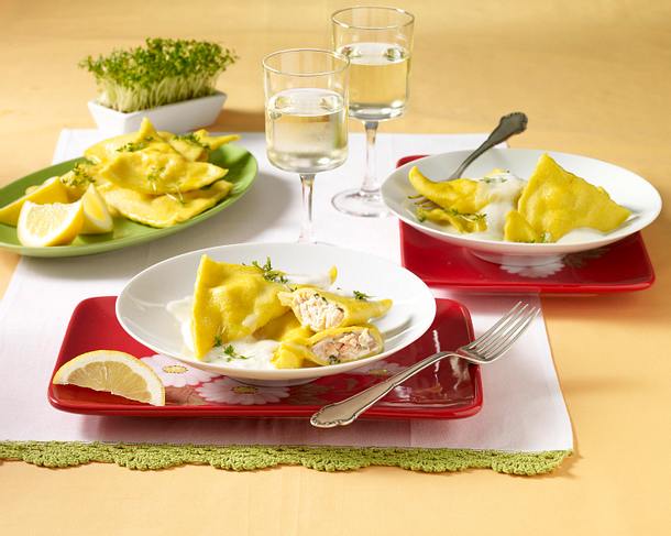 Nudelecken mit Lachsfüllung Rezept Nudelecken mit Lachsfüllung Rezept