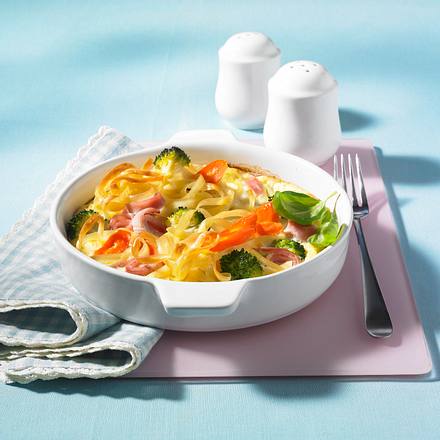 Nudelgratin mit Schinken Rezept