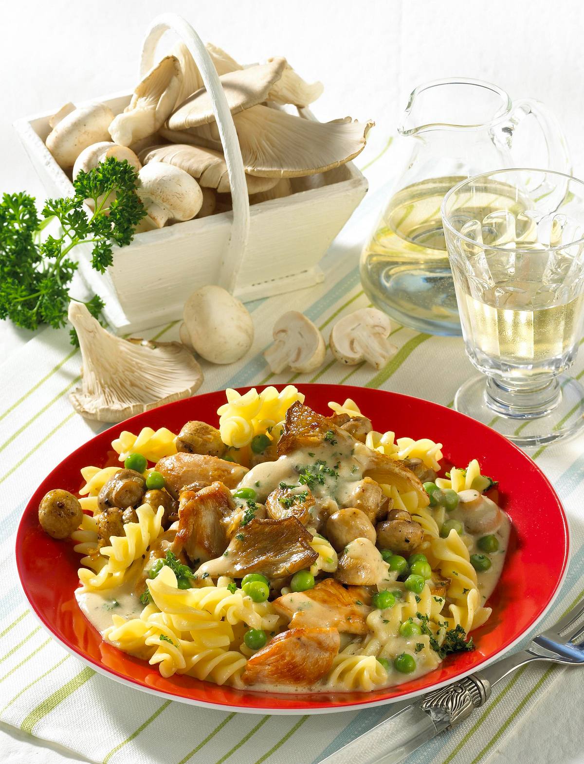 Nudeln mit Hähnchen-Pilz-Soße Rezept