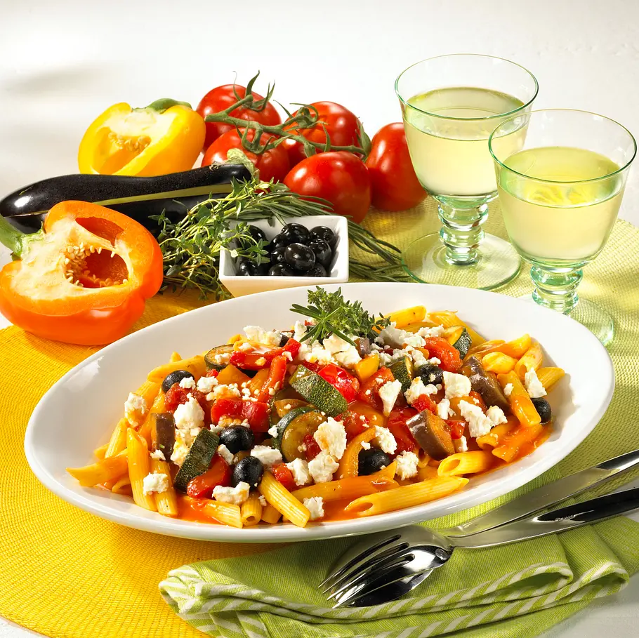 Nudeln mit Ratatouille-Gemüse Rezept