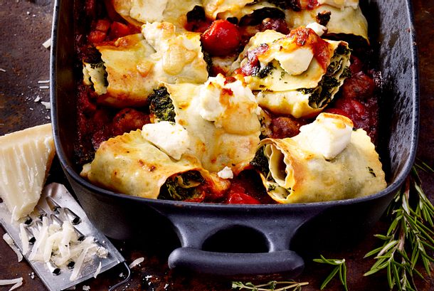 Nudelpäckchen mit Salsiccia und Grünkohl Rezept