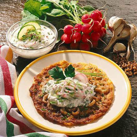 Nudelpfannkuchen Rezept Nudelpfannkuchen Rezept