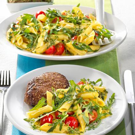 Nudelsalat mit Rucola & Kresse-Dressing Rezept Nudelsalat mit Rucola & Kresse-Dressing Rezept