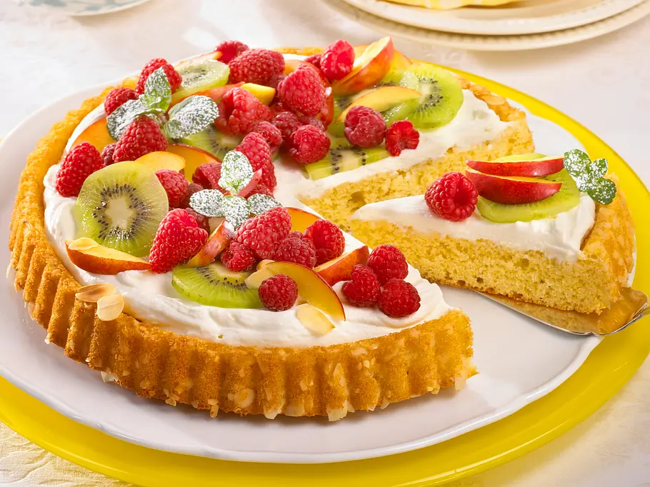Obstkuchen mit Quarksahne Rezept Obstkuchen mit Quarksahne Rezept