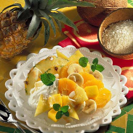 Obstsalat mit Joghurtsoße Rezept Obstsalat mit Joghurtsoße Rezept