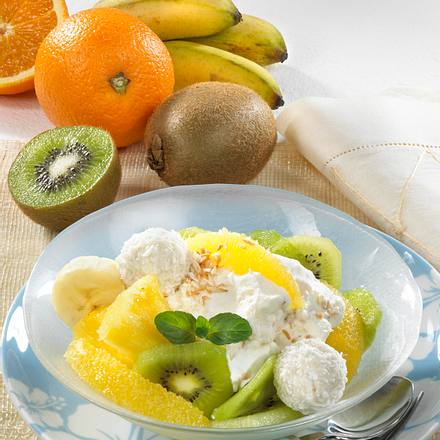 Obstsalat mit Kokoscreme Rezept