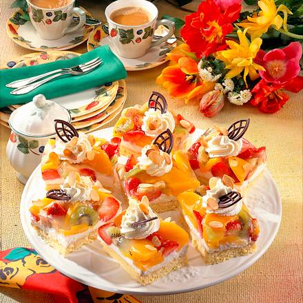 Obstschnitten mit Quarkcreme Rezept Obstschnitten mit Quarkcreme Rezept