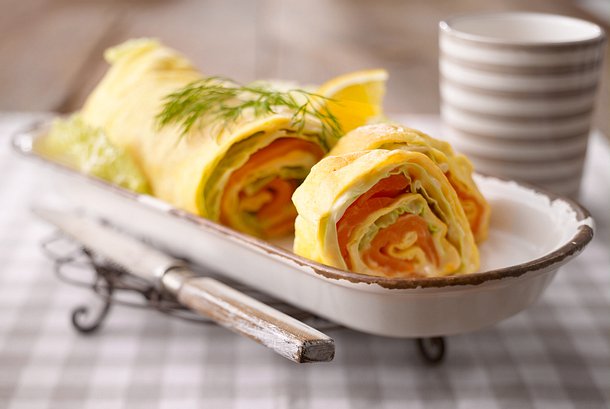 Ofen-Crêpe mit Räucherlachs Rezept Ofen-Crêpe mit Räucherlachs Rezept