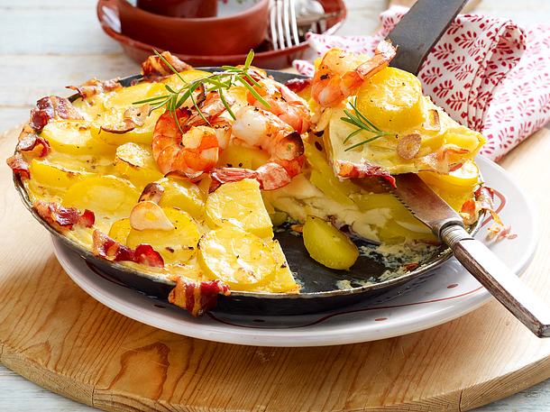 Ofen-Tortilla mit Garnelen Rezept Ofen-Tortilla mit Garnelen Rezept