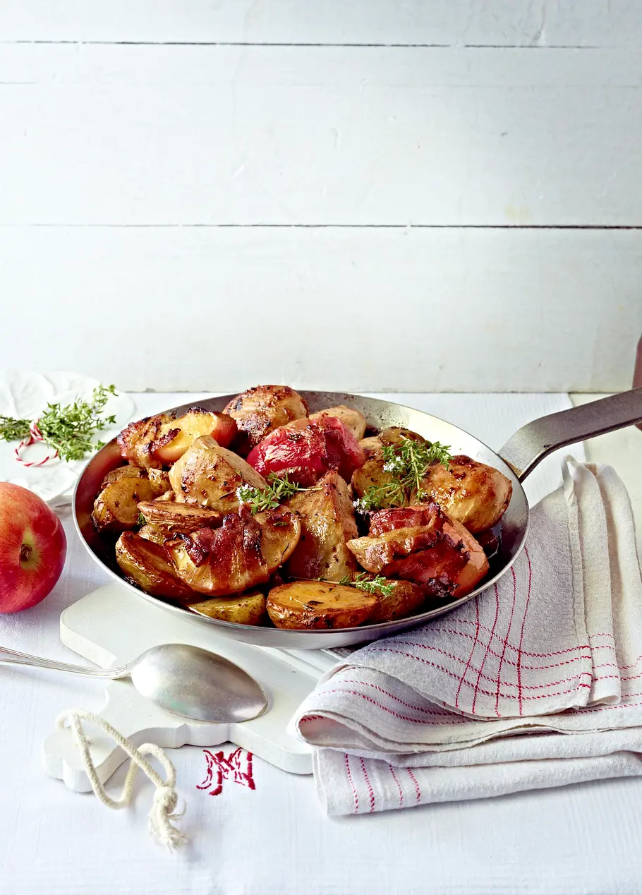 Ofen-Hähnchenfilets mit Speckäpfeln Rezept Ofen-Hähnchenfilets mit Speckäpfeln Rezept