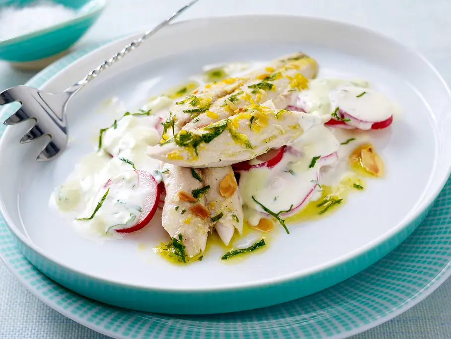 Ofen-Makrele auf scharfem Radieschensalat (Johann Lafer für tina) Rezept