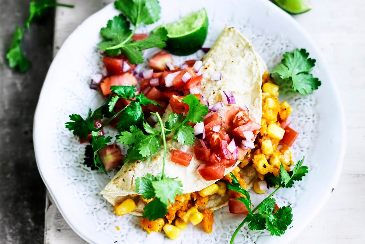 Ofen-Quesadilla mit Kürbis & Tomatensalsa Rezept