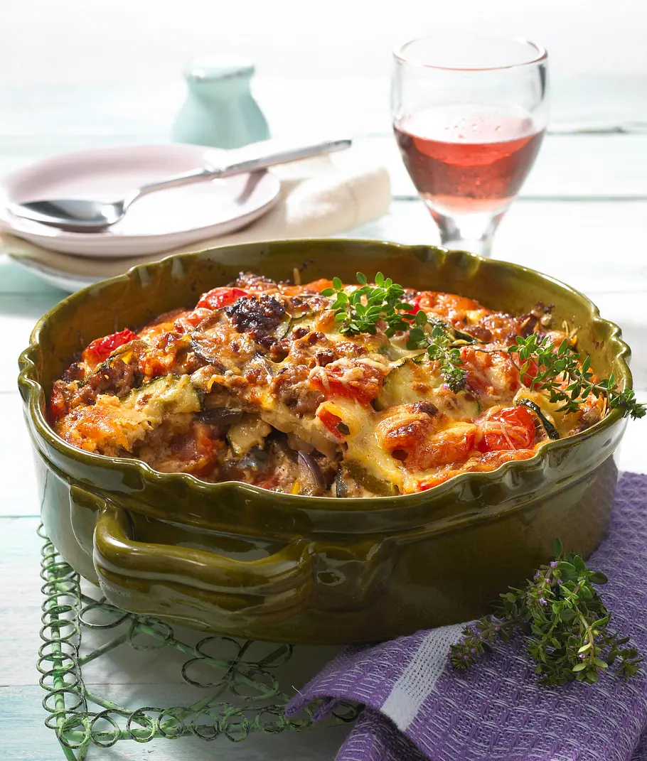 Ofen-Ratatouille mit Hack Rezept Ofen-Ratatouille mit Hack Rezept