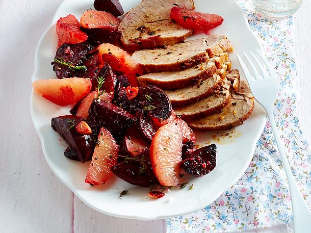 Ofen-Rote-Beten mit Grapefuit zu Schweinefilet Rezept