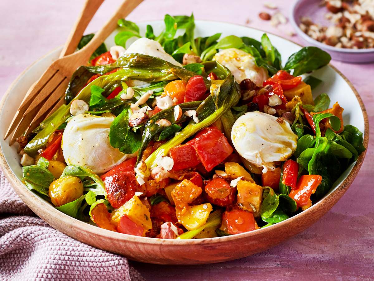Ofengemüse-Salat mit Mozzarella Rezept