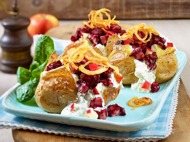 Ofenkartoffel "Himmel und Erde" Rezept Ofenkartoffel "Himmel und Erde" Rezept