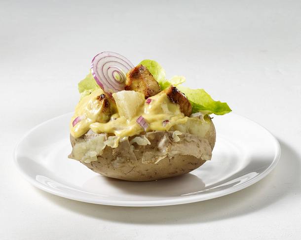 Ofenkartoffel mit Hähnchen-Curry Rezept