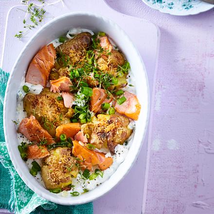 Ofenkartoffel mit Stremellachs Rezept Ofenkartoffel mit Stremellachs Rezept