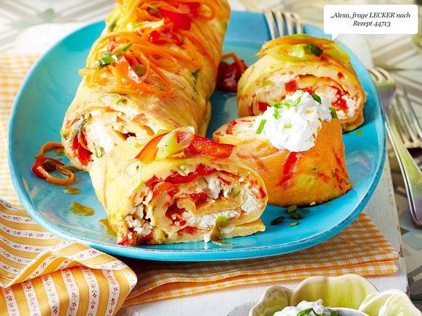 Ofenpfannkuchen mit Gemüse & Feta Rezept Ofenpfannkuchen mit Gemüse & Feta Rezept