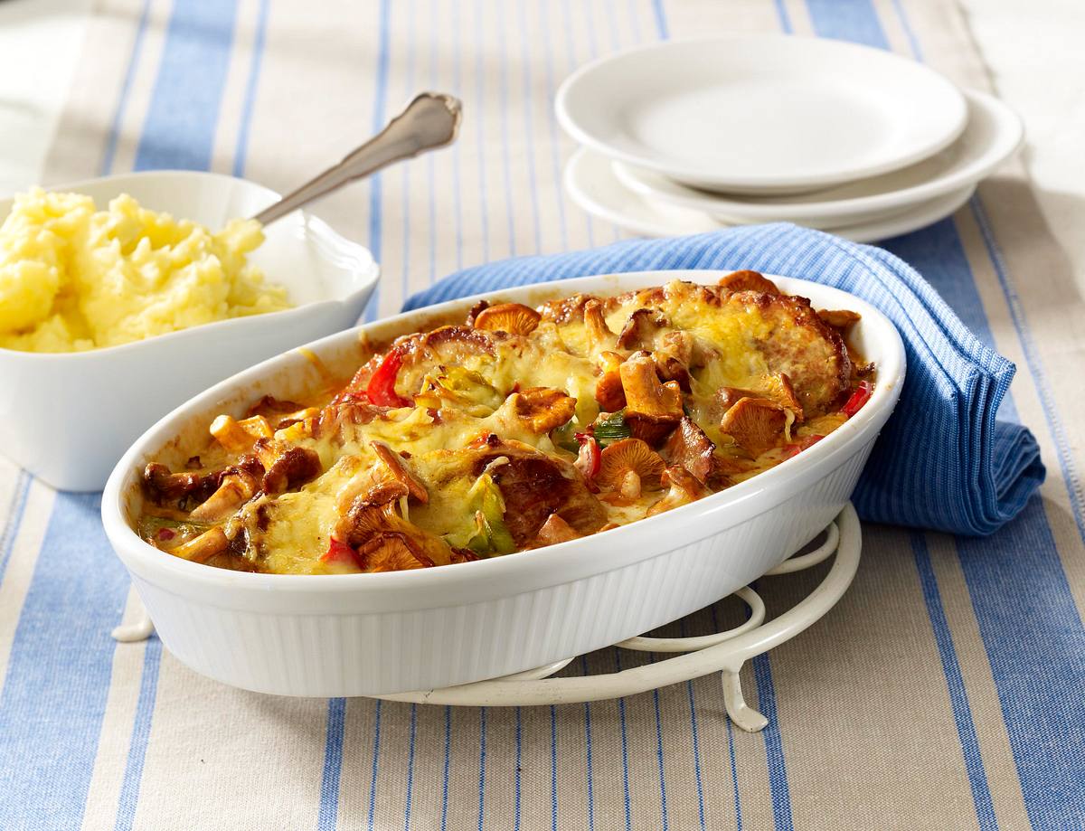 Ofenschnitzel in Pfifferlingsrahm Rezept