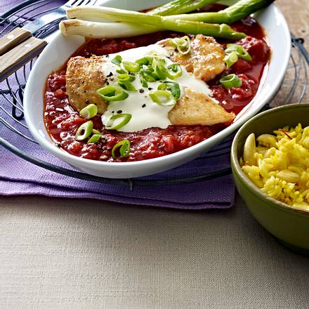 Ofenschnitzel mit Safranreis Rezept Ofenschnitzel mit Safranreis Rezept