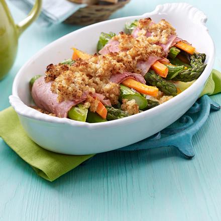 Ofenspargel mit Semmelkruste Rezept