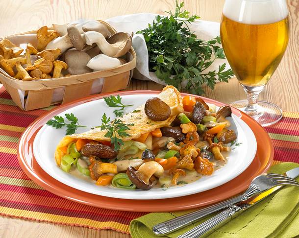 Omelett mit gemischten Pilzen Rezept Omelett mit gemischten Pilzen Rezept