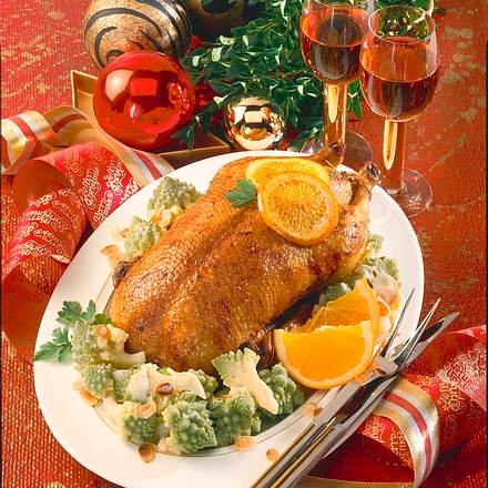 Orangen-Ente mit Romanesco Rezept Orangen-Ente mit Romanesco Rezept