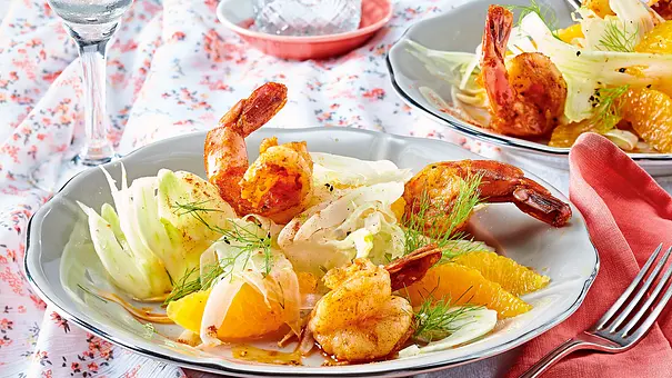 Orangen-Fenchel-Salat mit Garnelen Rezept - Foto: LECKER @ Bauer Media Group Orangen-Fenchel-Salat mit Garnelen Rezept - Foto: LECKER @ Bauer Media Group