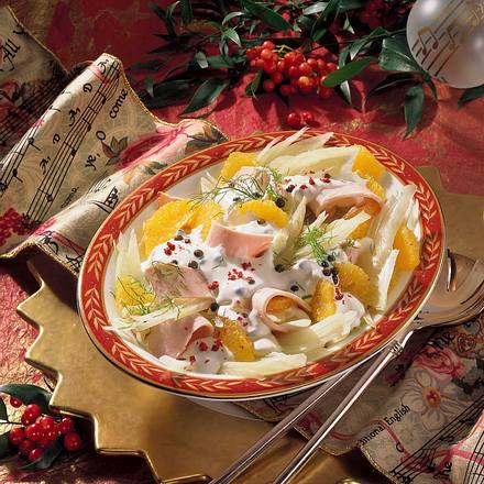 Orangen-Fenchel-Salat mit Pute Rezept
